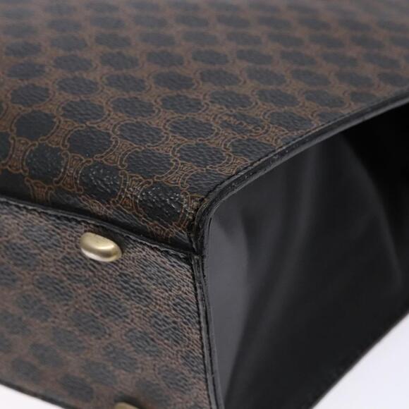 CELINE Macadam Canvas Hand Bag Pvc Leather Black Gold - Picture 9 of 12